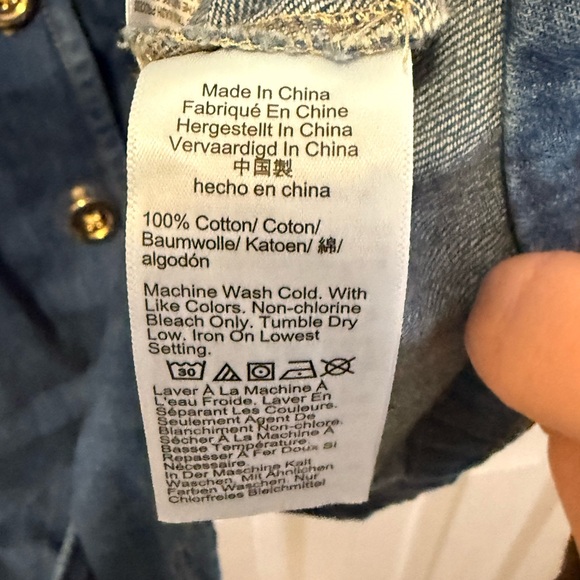 J.Crew Chambray Button Front Mini Dress Size XL 100% Cotton - Picture 8 of 9